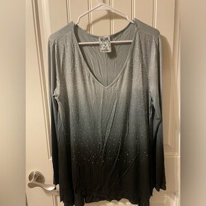 Vocal-Flowy top with rhinestones